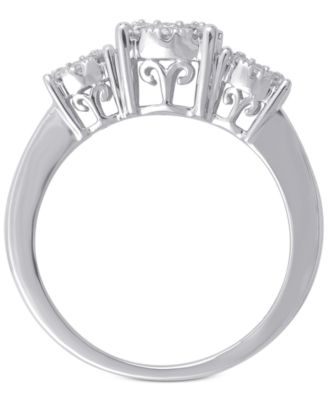 Diamond Three Stone Engagement Ring (3/4 ct. t.w.) in 14k White, Yellow or Rose Gold