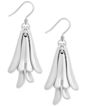 image of Lucky Brand Silver-Tone Petal Drop Earrings