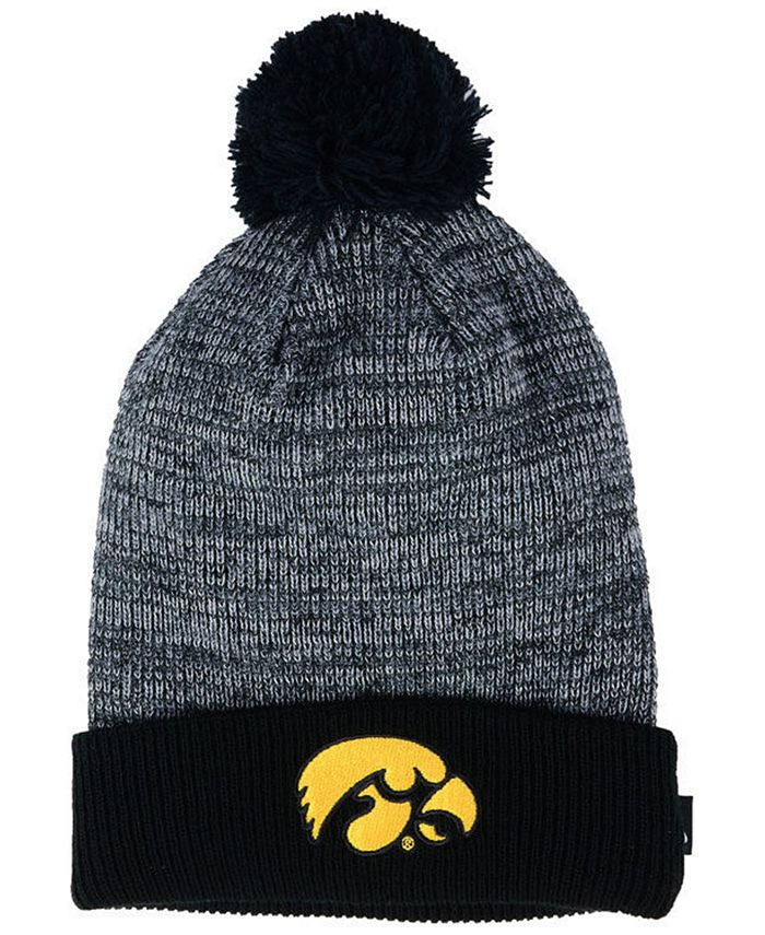 Bonnet Iowa Hawkeyes Noir Avec Pompon - Femme - Supportez Votre équipe !