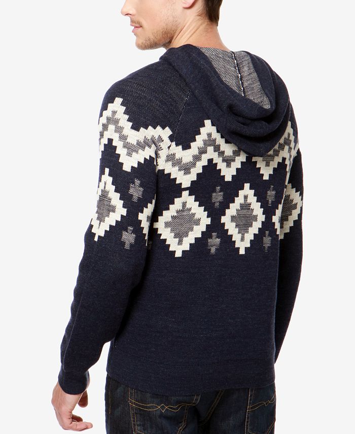 Lucky Brand Men's Intarsia Hooded Sweater & Reviews - Sweaters - Men ...
