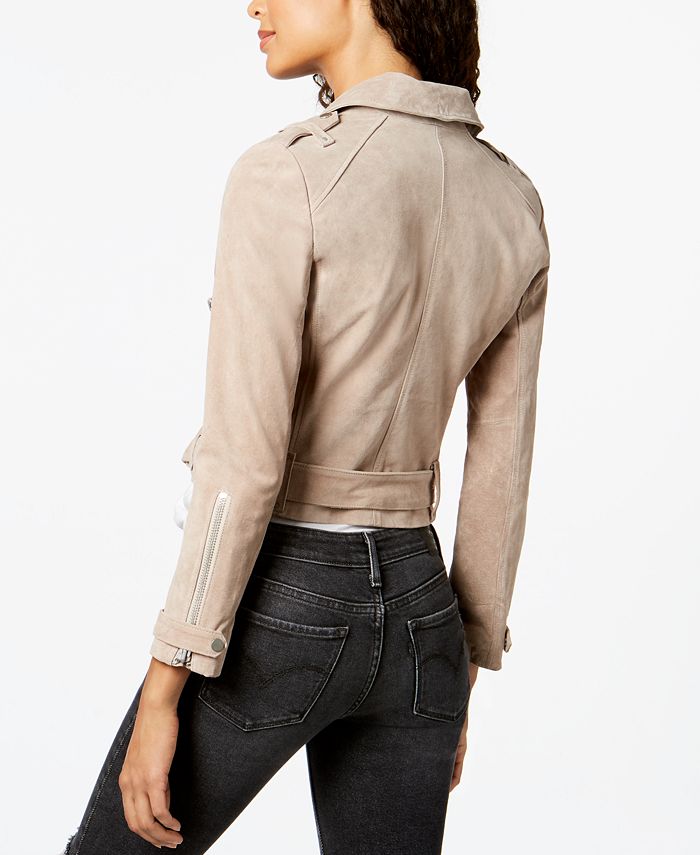 Marc New York Suede Belted Moto Jacket - Macy's