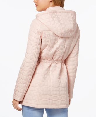 kate spade new york Bow-Belt Hooded Quilted Coat
