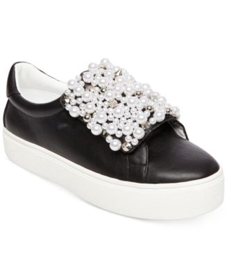 Steve Madden Women's Lion Pearl Embellished Sneakers - Macy's