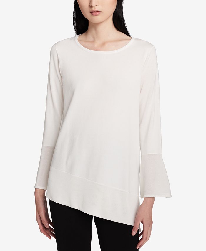 Calvin Klein Bell-Sleeve Asymmetrical Sweater & Reviews - Sweaters ...