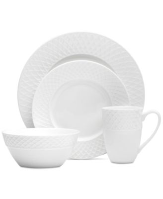 Trellis White 16-Pc. Dinnerware Set, Service For 4