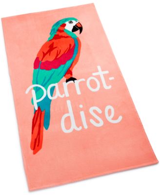 Martha Stewart Collection - Parrot-Dise Cotton Graphic-Print Beach Towel