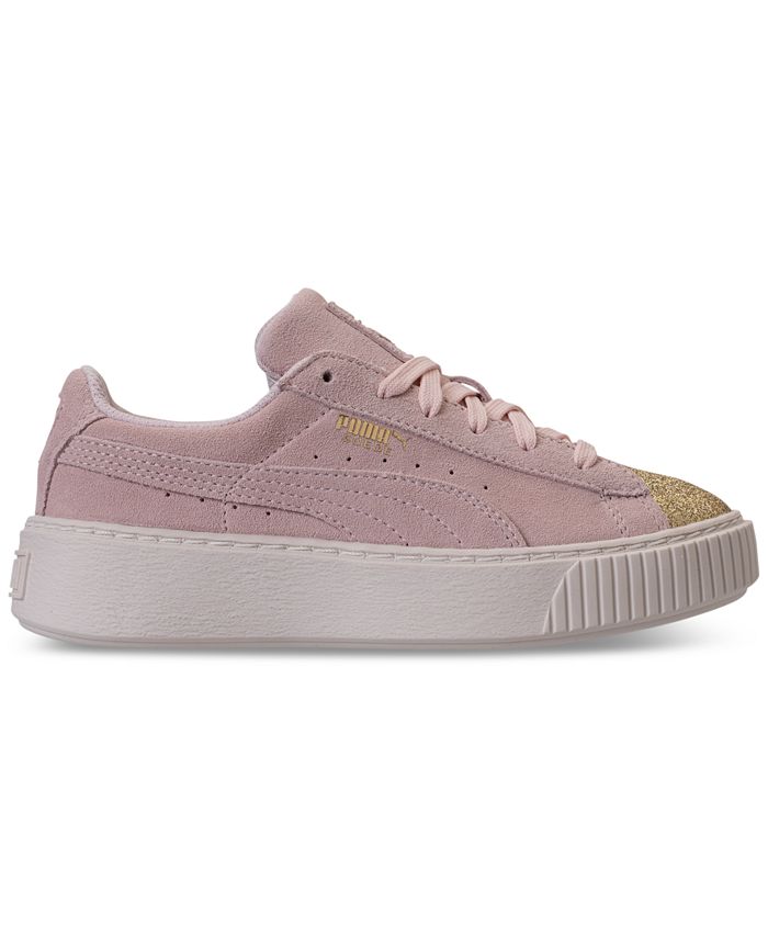 Puma Little Girls' Suede Platform Glam Casual Sneakers from Finish Line ...