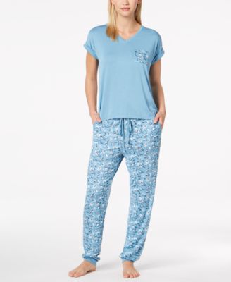 Alfani - Contrast-Pocket Pajama Set