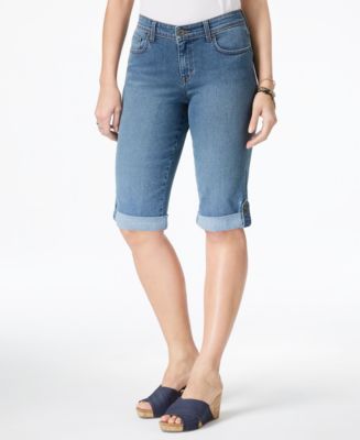 Style & Co Petite Cuffed Denim Skimmer Shorts, Created for Macy's ...