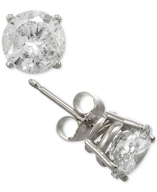 Macy S Diamond Stud Earrings In 14k Gold Or White Gold 2 Ct T W