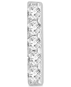 image of Diamond Accent Vertical Bar Single Stud Earring in 14k White Gold