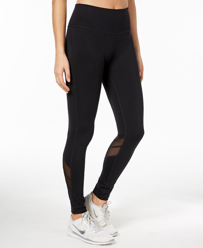 Ideology Mesh-Trimmed Leggings, Created for Macy's & Reviews - Pants ...