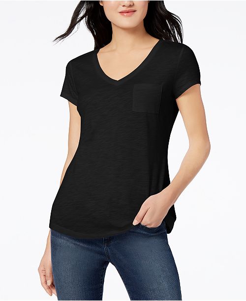 Maison Jules V Neck Patch Pocket T Shirt Created For Macy S