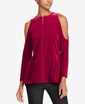 Lauren Ralph Lauren - Petite Cold-Shoulder Velvet Top