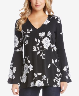 Karen Kane - Printed Bell-Sleeve Tunic