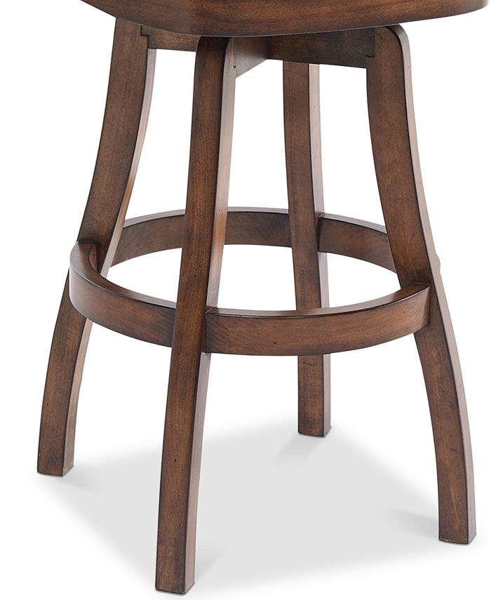 Armen Living Raleigh 30" Bar Height Swivel Wood Barstool in Chestnut