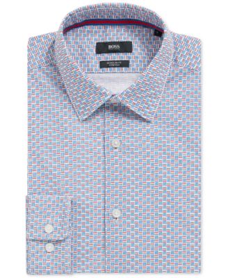 Hugo Boss - Men's Regular/Classic-Fit Basketweave Stretch Cotton Sport Shirt