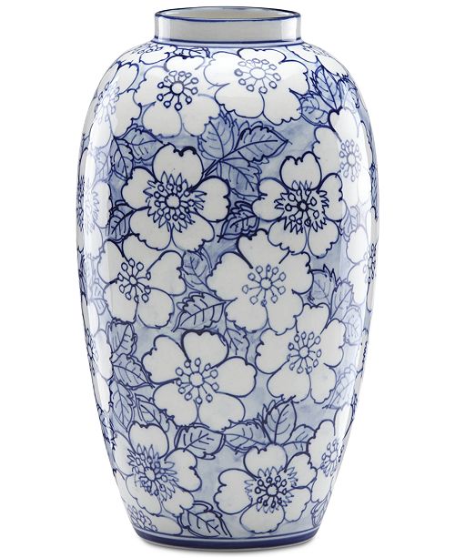 Lenox Painted Indigo Floral Tall Vase