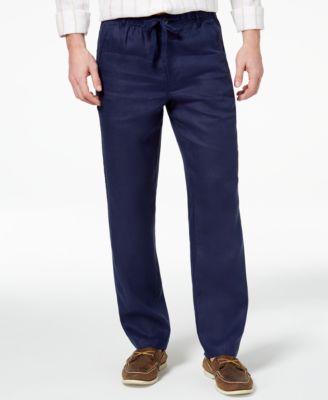 Classic-Fit Drawstring Linen Pants 