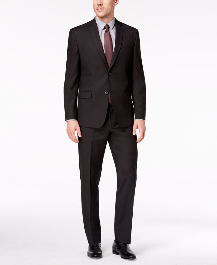 Marc New York - Men's Modern-Fit Light Gray & Lavender Windowpane Suit