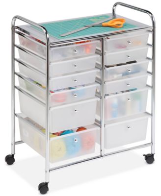 Honey Can Do Rolling Storage Cart and Organizer, 12 Plastic Drawers