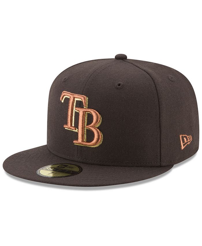 New Era Tampa Bay Rays Brown on Metallic 59FIFTY Fitted Cap - Macy's