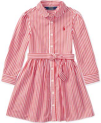 ralph lauren striped cotton shirtdress