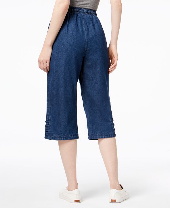 Karen Scott Petite Cotton Denim Capri Pants, Created for Macy's ...