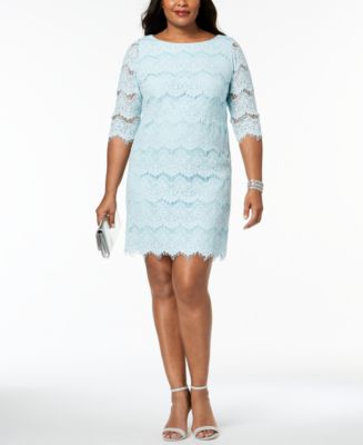 Jessica Howard Plus Size Lace Illusion Sheath Dress - Macy's