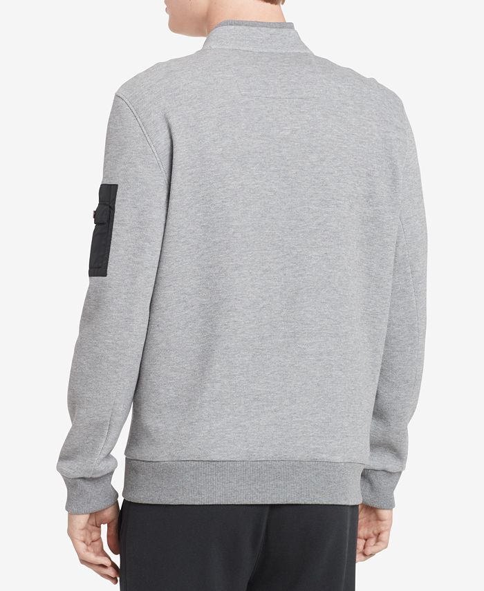 Calvin Klein Men's Textured Double-Collar Full-Zip Jacket - Macy's