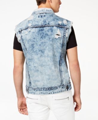 mens cut off jean jacket
