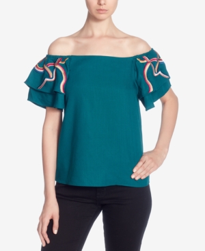 Catherine Malandrino CATHERINE CATHERINE MALANDRINO EMBROIDERED OFF-THE-SHOULDER TOP