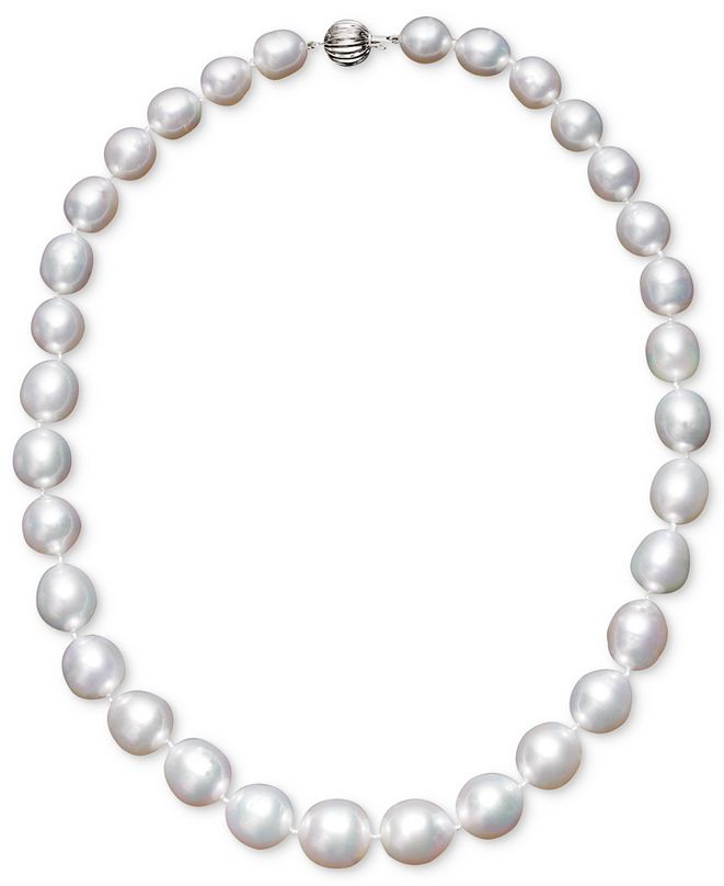Macy's Pearl Necklace, 18" 14k White Gold White Cultured South Sea