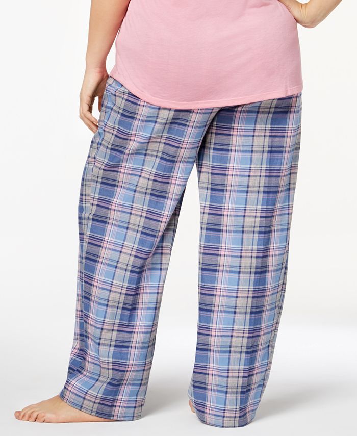 Jenni by Jennifer Moore Plus Size Printed Cotton Pajama Pants, Created