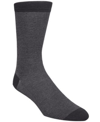 Cole Haan - Men's Piqu&eacute; Knit Textured Crew Socks