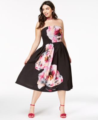 plus size strapless dress