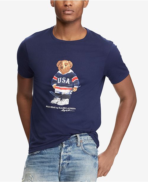 Polo Ralph Lauren Men S Custom Slim Fit Polo Bear T Shirt