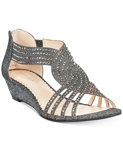 Adrienne Vittadini Women's Gladys Jeweled Dress Sandals - Macy's