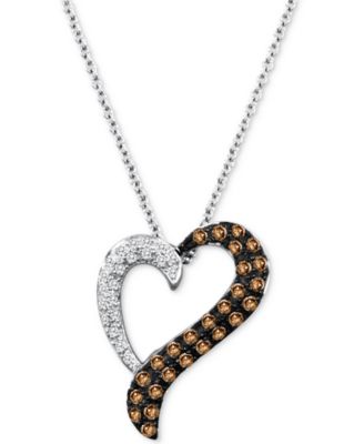 Le Vian Chocolatier Diamond Heart 18 Pendant Necklace 1 3 Ct T W   9250369 Fpx.tif