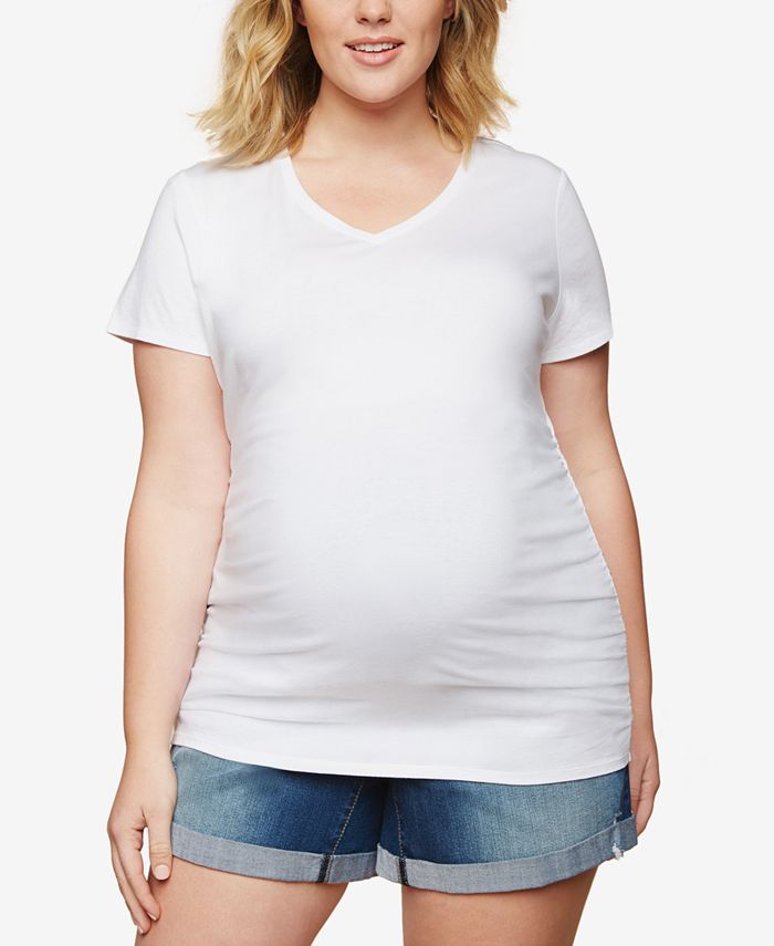 Motherhood Maternity Plus Size Cuffed Denim Shorts Macys 