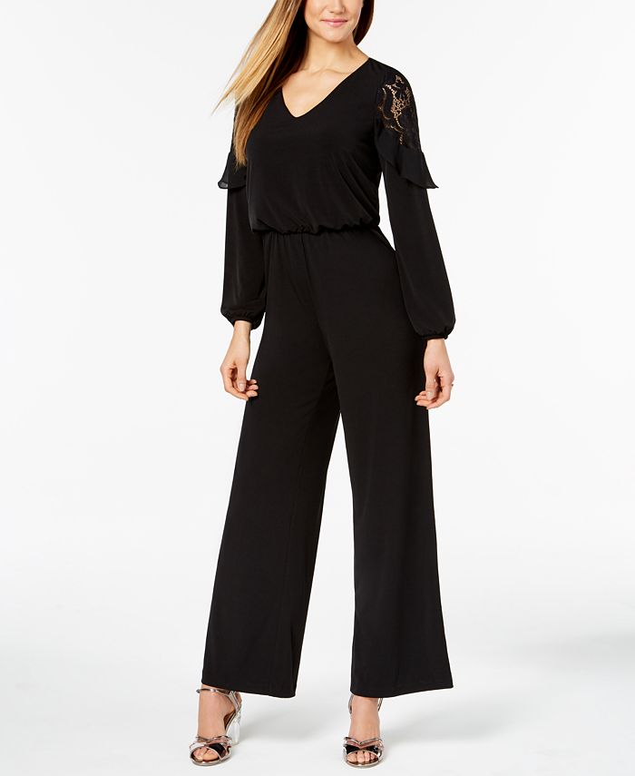Thalia Sodi Lace-Inset Jumpsuit, Created for Macy's - Macy's