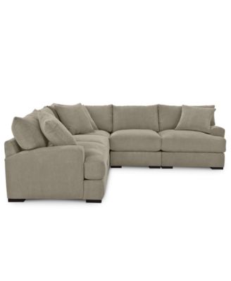 CLOSEOUT! Rhyder 5-Pc. Fabric Sectional Sofa with Armless Chair, Created for Macy's