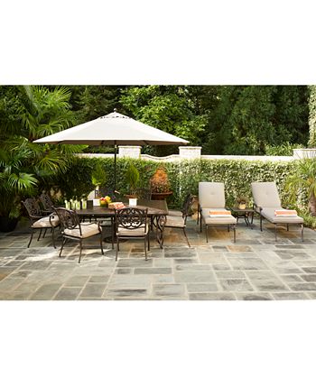 Furniture - Chateau Outdoor Aluminum 7-Pc. Dining Set (84" X 42" Dining Table & 6 Dining Chairs) with Sunbrella&reg; Cushions