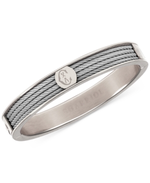 Shop Charriol Logo Bangle Bracelet In Stainless Steel In Silver
