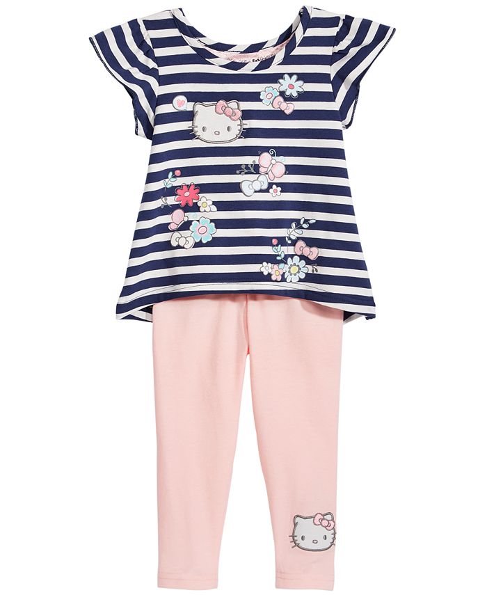 Hello Kitty 2Pc. Striped Top & Leggings Set, Baby Girls Macy's