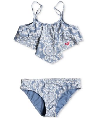 Roxy - 2-Pc. Bandana-Print Flounce-Top Bikini Swimsuit, Big Girls (7-16)