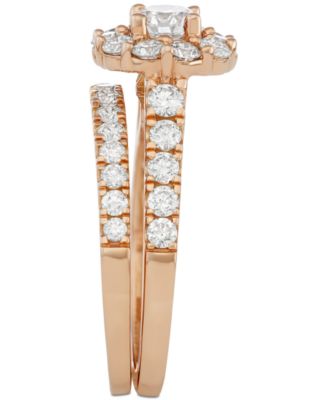 Certified Diamond Bridal Set (2 ct. t.w.) in 18k Gold, White Gold or Rose Gold, Created for Macy's
