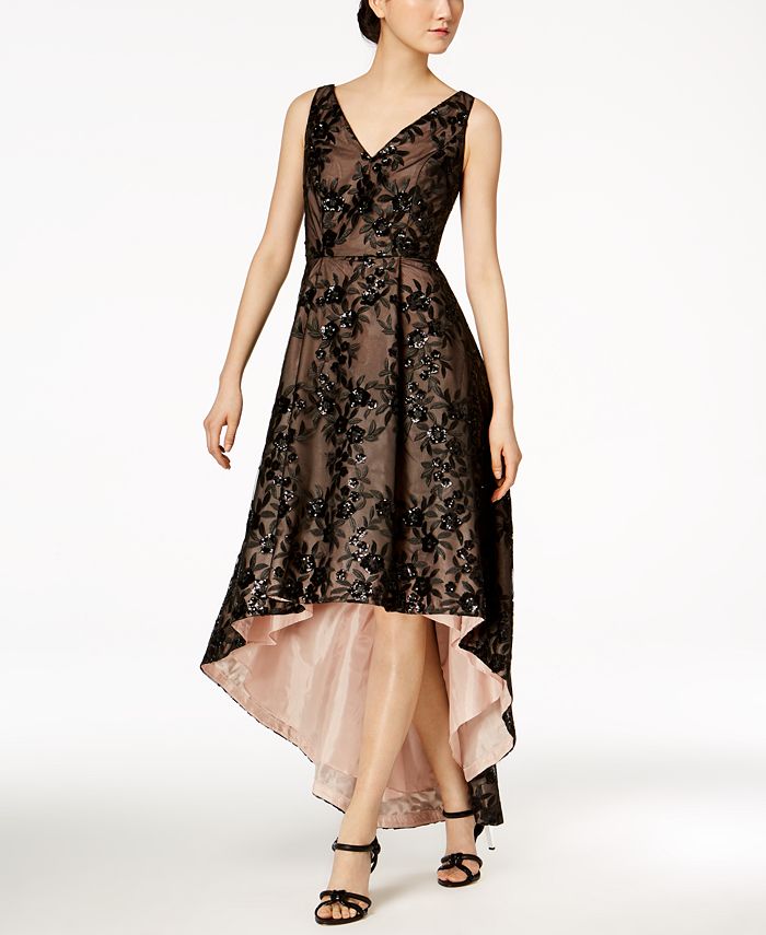 Macy's calvin klein hotsell high low dress