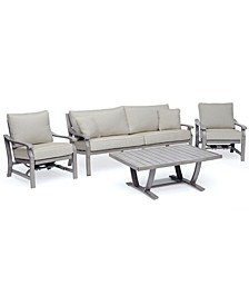 Tara Aluminum Outdoor 4-Pc. Seating Set (1 Sofa, 2 Rocker Chairs & 1 Coffee Table), Created for Macy's