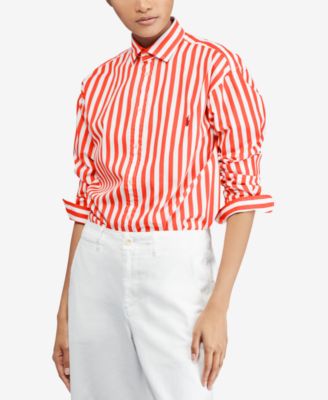 ralph lauren red striped shirt